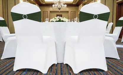 MDS Spandex Chair Sashes - Premium Stretch Covers with Buckle Slider for Weddings | Olive Green, Pack of 100