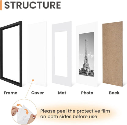Upsimples 8x10 Picture Frame Set of 5 - Includes 8.5x11 Certificate Frame | Stylish Home Decor