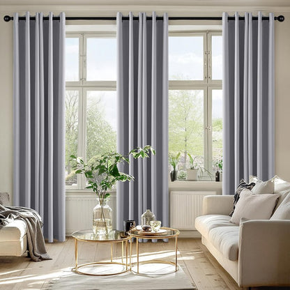 MIULEE Light Grey Blackout Curtains for Bedroom Living Room 72 Inches Long 2 Panels, Thermal Insulated Room Darkening Drapes Solid Grommet Noise Reduction Light Blocking Window Treatments 40x72 Inch