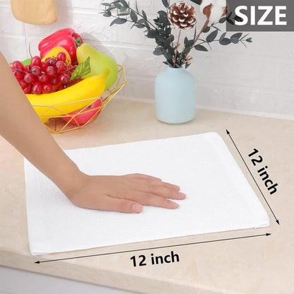 Homaxy 100% Cotton Dish Cloths - Ultra Soft, Absorbent & Quick Drying | 12 x 12 Inches, 18-Pack, White