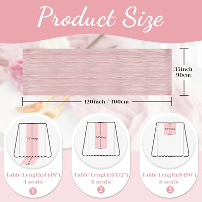 Regine Switzerland Pink Table Runner - 10 Ft Rustic Gauze Cheesecloth for Weddings & Parties | Boho Design