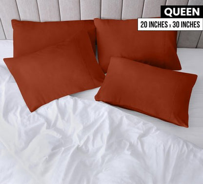 Utopia Bedding Queen Pillow Cases - 4 Pack - Envelope Closure - Soft Brushed Microfiber Fabric - Shrinkage and Fade Resistant Pillow Covers Queen Size 20 X 30 Inches (Queen, Orange)