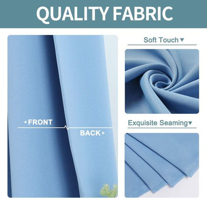 ChrisDowa Small Window Curtains - Grommet Thermal Insulated Room Darkening Panels | Sky Blue, 52 x 36 Inch
