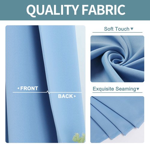 ChrisDowa Room Darkening Curtains 108 Inches Long 2 Panels Set for Living Room, Grommet Thermal Insulated Blackout Curtains for Bedroom (Sky Blue, 52 x 108 Inch)