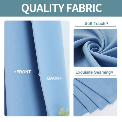 ChrisDowa Room Darkening Curtains 108 Inches Long 2 Panels Set for Living Room, Grommet Thermal Insulated Blackout Curtains for Bedroom (Sky Blue, 52 x 108 Inch)