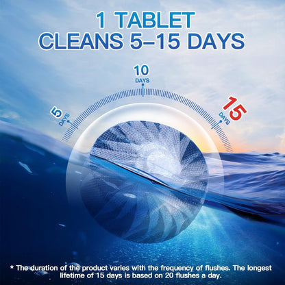 Vacplus Automatic Toilet Bowl Cleaner Tablets, Drop-In Tank Cleaner for Bathroom, Prevent Stains & Deodorize, Long-Lasting Cleaning Tabs, Easy-Use Freshener for Bowl & Tank, 12 Pack