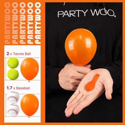 PartyWoo Orange Balloons - 100pcs 5-Inch Latex Helium Balloons for Birthday & Baby Showers
