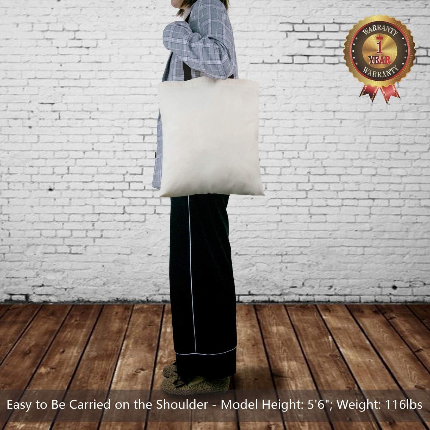 TOPDesign Cotton Tote Bags - 5-Pack Lightweight Reusable Grocery Bags for DIY & Promotions