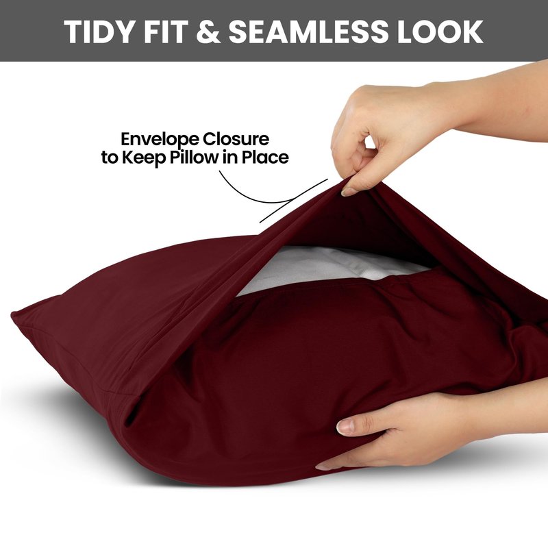 Utopia Bedding King Pillow Cases - 2 Pack - Envelope Closure - Soft Brushed Microfiber Fabric - Shrinkage and Fade Resistant Pillow Covers King Size 20 X 40 Inches (King, Burgundy)