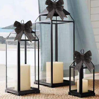 Meseey Black Wired Ribbon - Handmade Burlap Bows for Wreaths & Gift Wrapping | 2 Pcs Set