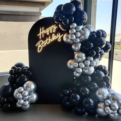 Awenztech Black Balloons - 12-Inch Latex Party Balloons | 50-Pack for Graduation & Halloween Decor