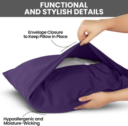 Utopia Bedding Queen Pillow Cases - Soft Brushed Microfiber - 2 Pack, Fade Resistant, 20 x 30 Inches | Eggplant Color