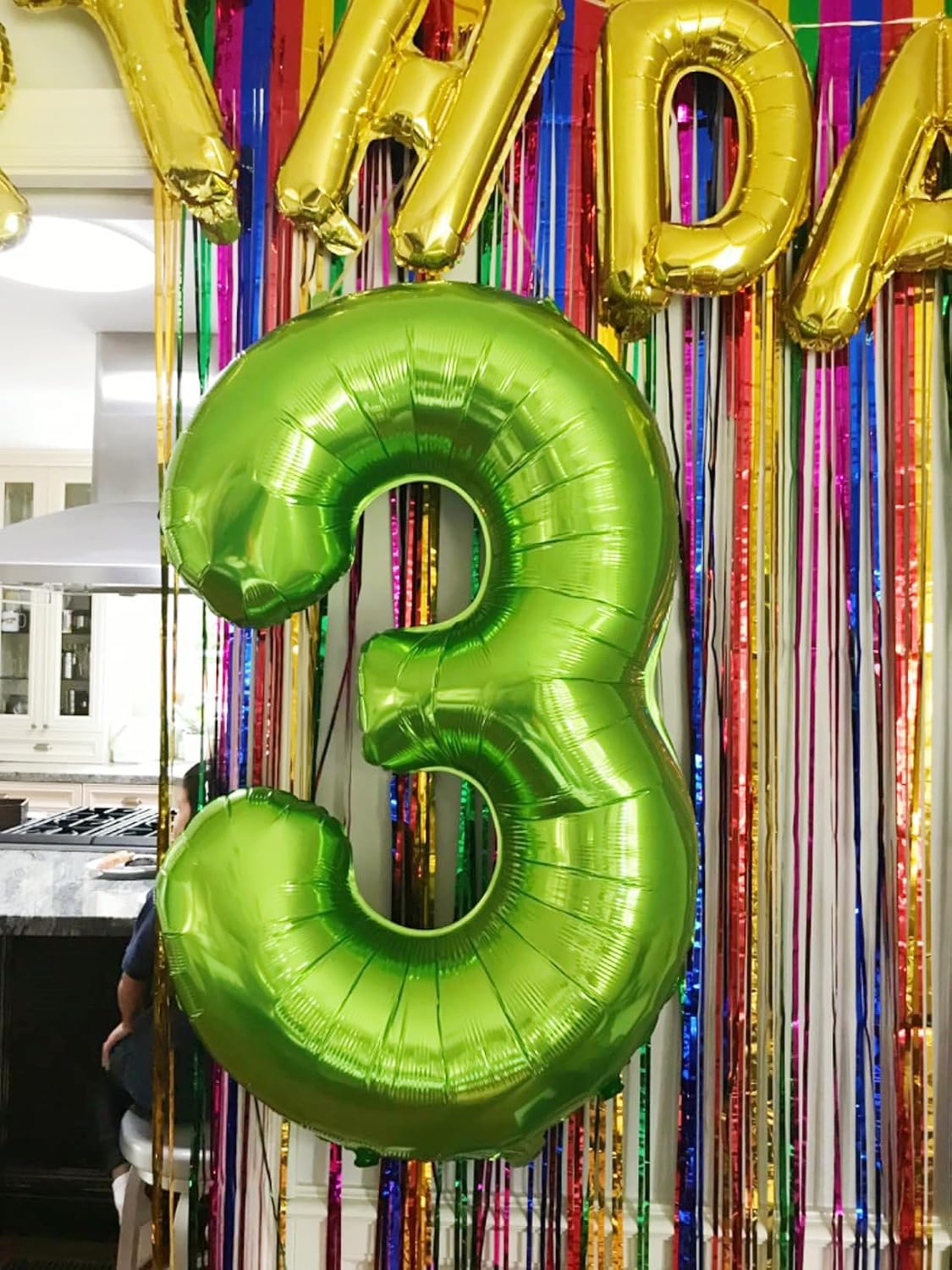 Numbers Balloon - 40 Inch Large Light Green 3 Balloon for Birthday Party Decor | Perfect for Three-Year-Old Celebrations