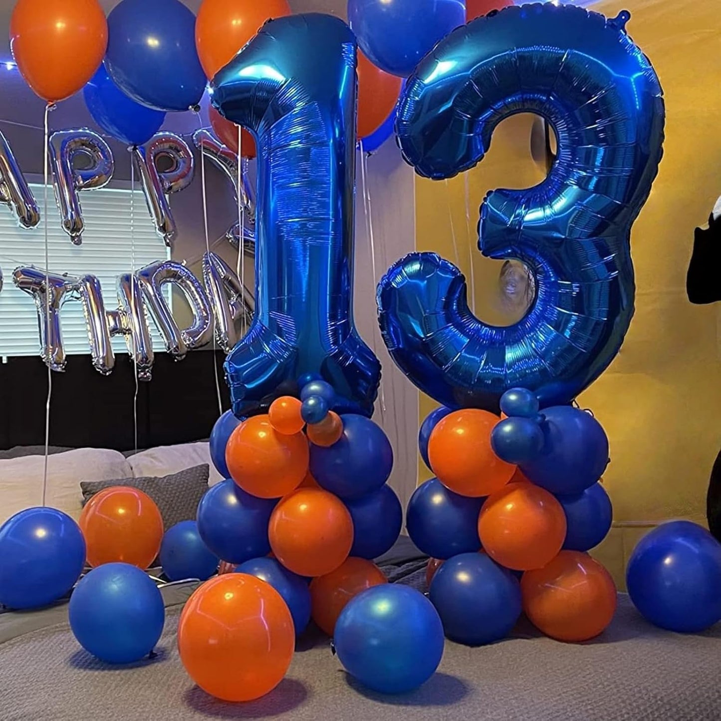 Skiennix Navy Blue Number 3 Balloon - 40In Self-Inflating Foil Balloon for 3rd Birthday Party Decorations