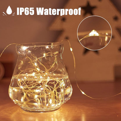Skiennix Fairy Lights - 40ft 100 LED Indoor/Outdoor String Lights with Remote & Timer | Warm White
