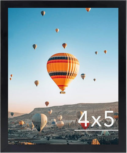 JCJMY 4x5 Picture Frame - Black Wall Mount & Tabletop Display | Shatter-Resistant Plexiglass