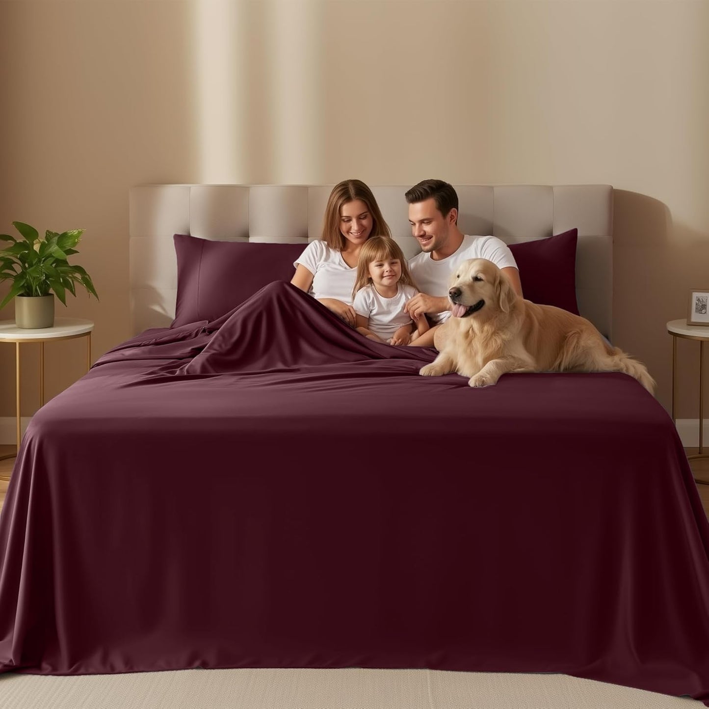 Utopia Bedding Full Size Sheet Set - Soft, Breathable Microfiber | 4-Piece in Burgundy, Oeko-Tex Certified