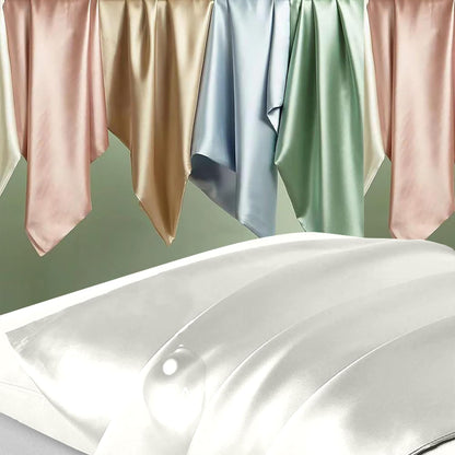 Mulberry Silk Pillowcases - King Size Cooling Pillowcase for Hair & Skin | Ivory Satin with Hidden Zipper
