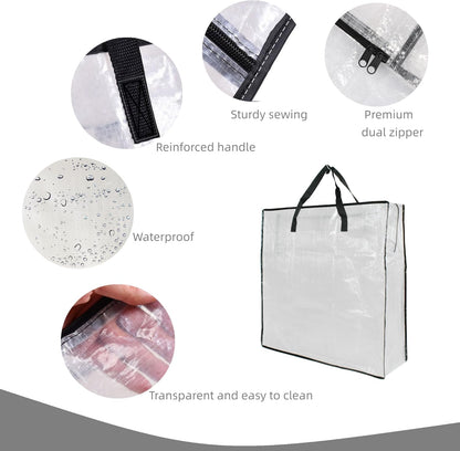 Skiennix Clear Storage Bags - 6 Pack Zippered Organizers for Blankets, Clothes & Bedding | Underbed Storage Solutions