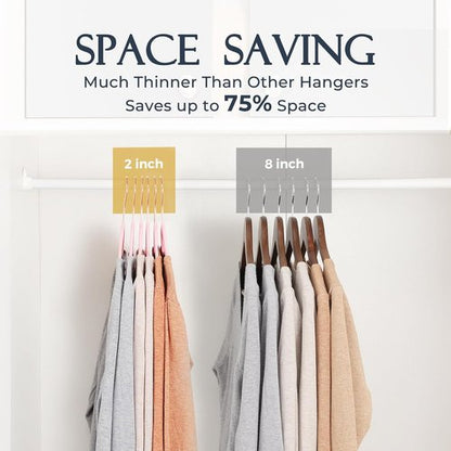 HOUSE DAY Pink Velvet Hangers - Premium Non-Slip Felt Clothes Hangers | 60 Pack, Heavy Duty, Space Saving