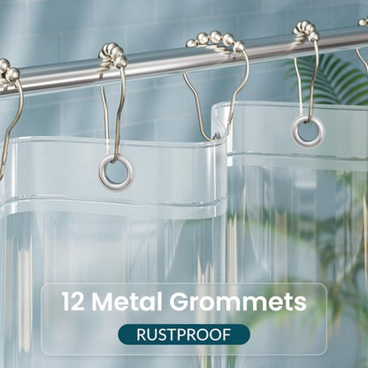Titanker Clear Shower Curtain Liner Plastic Long Shower Liner 72 x 78 PEVA Lightweight Waterproof Shower Curtains for Bathroom with Magnets and Rustproof Grommets