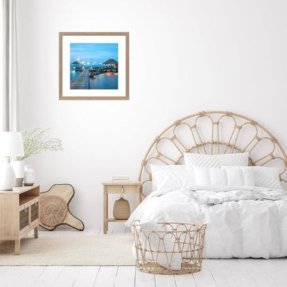 JCJMY 20x20 Picture Frame - Rustic Brown Wall Hanging Display with 16x16 Mat & Shatter Resistant Plexiglass