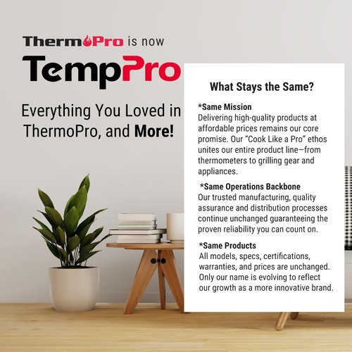 TempPro Hygrometer Thermometer for House, Bluetooth Room Indoor Greenhouse Thermometer Monitor Up to 260FT, Backlit Humidity Meter Temperature Sensor with 2-Year Data Export(Previously ThermoPro)