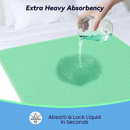Regine Switzerland Extra Heavy Absorbency Washable Underpads - 36” x 54” Waterproof Bed Pads for Incontinence & Pets