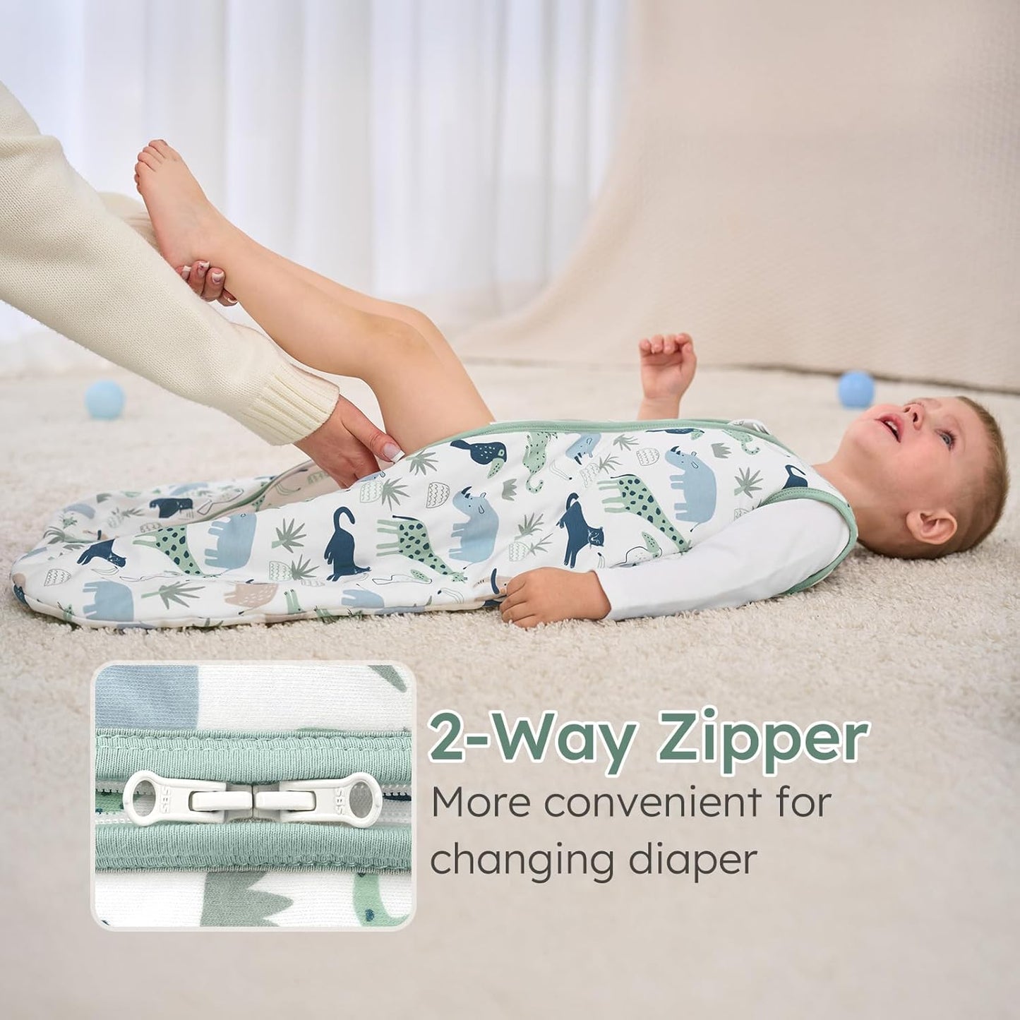 Yoofoss Baby Sleep Sack - 1.5 Tog Wearable Blanket for 12-18 Months | 100% Organic Cotton, Soft & Warm