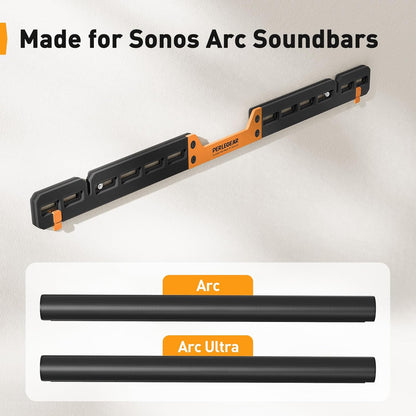 Perlegear Full Motion TV Wall Mount - Fits 42-85 Inch TVs Up to 132 lbs | Soundbar Mount for Sonos Arc