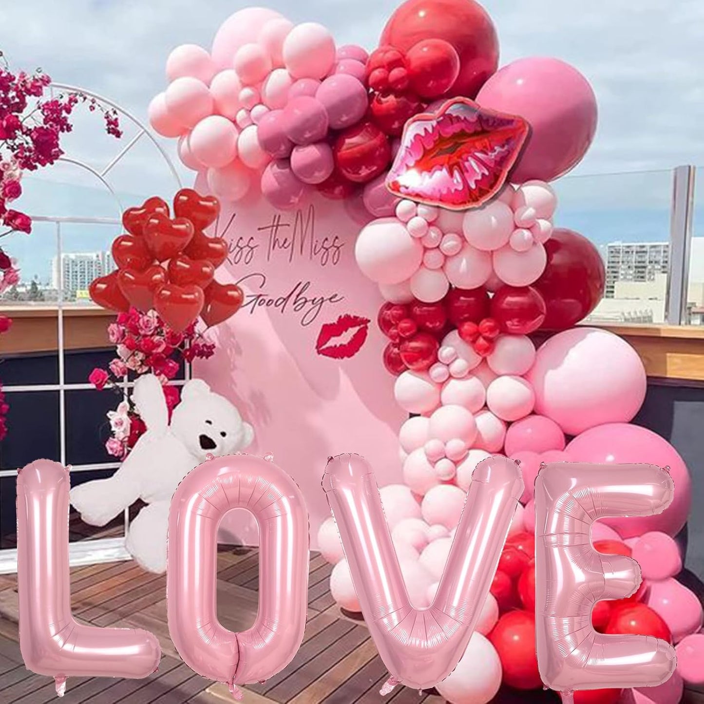Skiennix 40-Inch Giant Pastel Pink Letter L Balloon - Self-Inflating Mylar Decoration for Birthdays