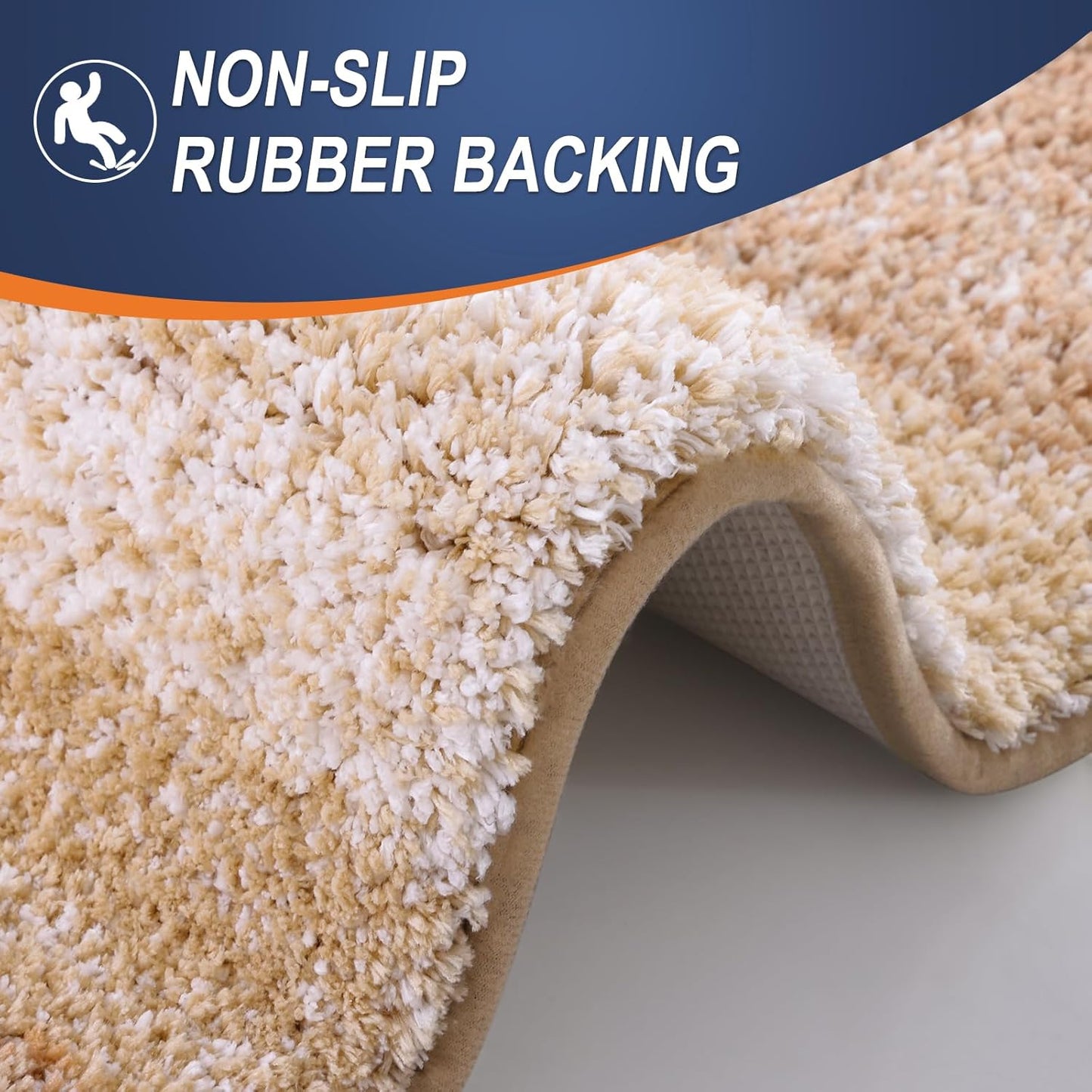 OLANLY Bathroom Rugs - Extra Soft Microfiber Mat, Quick Dry & Machine Washable | 24x16, Beige