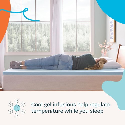 Linenspa Memory Foam Mattress Topper - 2 Inch Gel-Infused Twin Size | Plush, Cooling & Pressure Relieving