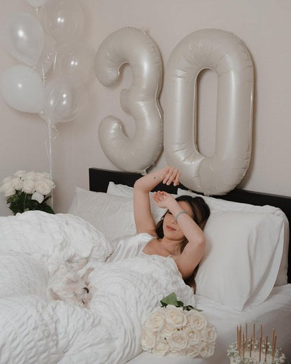 Cream Number Balloon - 40 Inch Cream 0 Balloon for Birthday Decorations | Party Supplies for All Ages