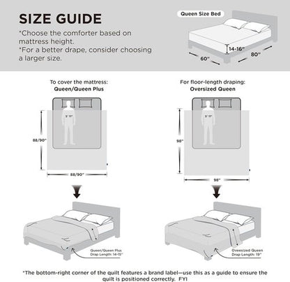 Bedsure Comforter Duvet Insert - Oversized King Size All-Season GentleSoft Down Alternative | Black 116 x 98 Inches