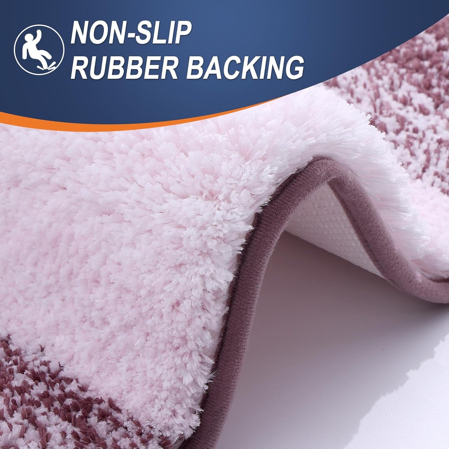 OLANLY Bathroom Runner Rug Mat - Extra Soft Microfiber with Rubber Backing | 70x24, Quick Dry, Washable, Mauve