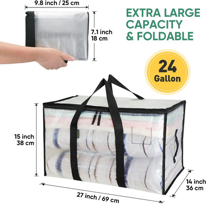 BALEINE Heavy-Duty Oversized Moving Bags - 4-Pack with Reinforced Handles for Clothes & Storage