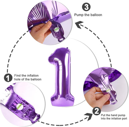 40 Inch Purple 40th Birthday Balloons - Large Foil Decorations for Men & Women Celebrations