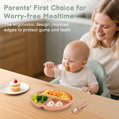 Eascrozn Toddler Silverware Set - 6 Pack Kids Spoons and Forks with Silicone Handles | BPA-Free, Dishwasher Safe