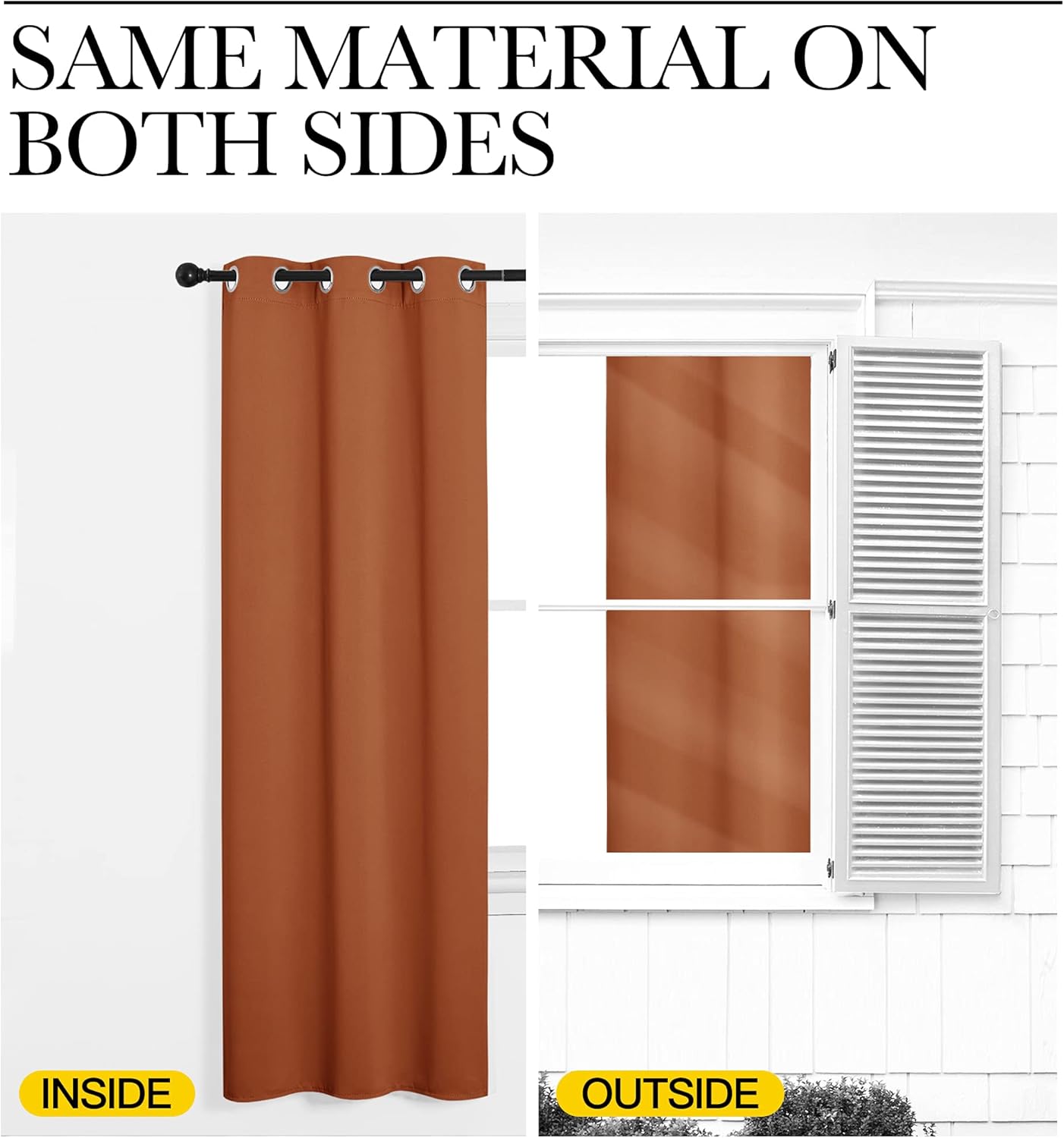 NICETOWN Room Darkening Drapes - Light Blocking Curtain Panels for Nursery & Bedroom (Burnt Orange, 42" x 95", 1 Pair)