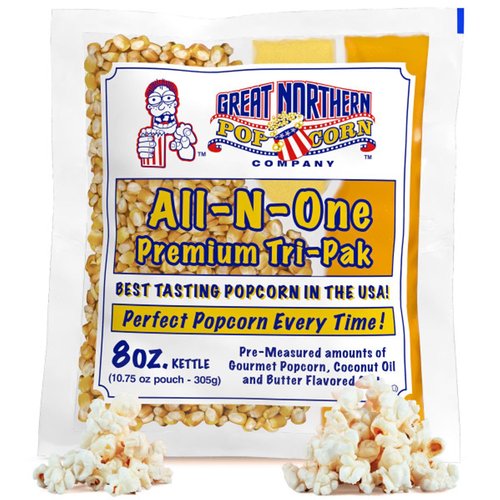 Great Northern Popcorn 12-Count Movie Theater Style Popcorn Packs - Pre-Measured 8-Ounce Kernel, Salt & Oil