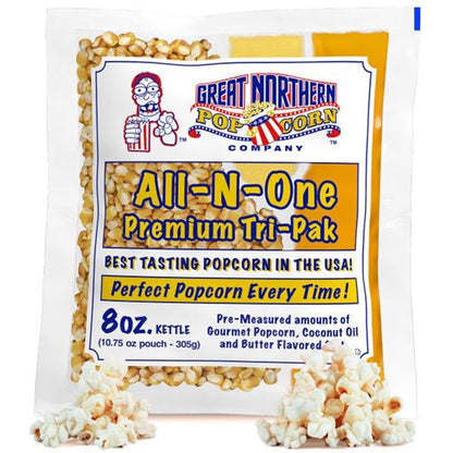 Great Northern Popcorn 12-Count Movie Theater Style Popcorn Packs - Pre-Measured 8-Ounce Kernel, Salt & Oil