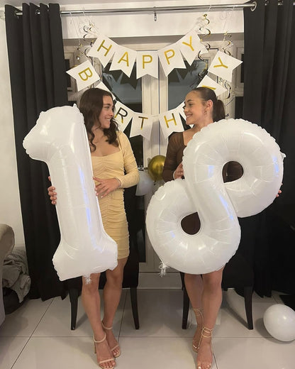Translucent Number 8 Balloon - 40 Inch White Birthday Decoration for Boys & Girls