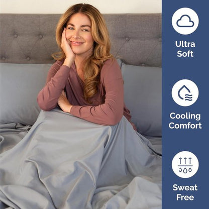 Hotel Luxury Twin Size 3-Piece Sheet Set by [Brand Name] - Comfy, Breathable & Cooling - Deep Pockets, Soft & Wrinkle-Free - Oeko-Tex Certified, Steel Blue
