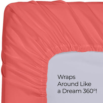 Utopia Bedding Full Fitted Sheet - Bottom Sheet - Deep Pocket - Soft Microfiber -Shrinkage and Fade Resistant-Easy Care -1 Fitted Sheet Only (Coral)