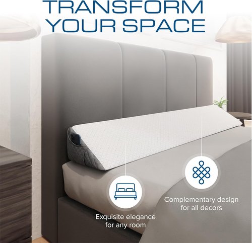 Kolbs Bed Wedge Pillow - Stylish Bed Gap Filler for Headboard & Mattress | Modern Design