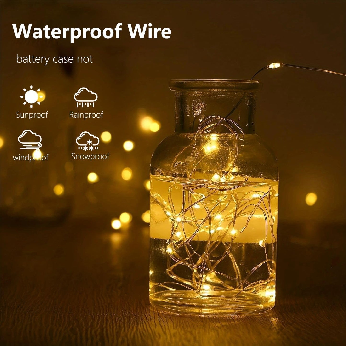 Skiennix 4-Pack Fairy Lights - Battery Operated with Remote, Timer & 8 Modes | 16 FT Waterproof 50 LED String Lights for Indoor & Outdoor Christmas Décor (Warm White)