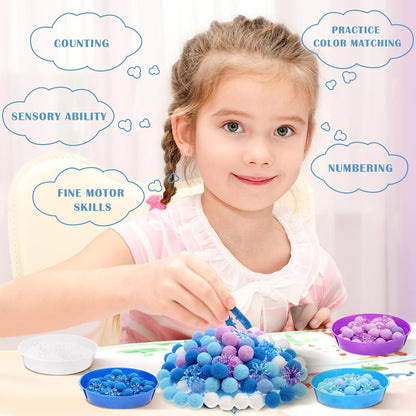 Skiennix Winter Sensory Bin Items - 208 Pcs Acrylic Snowflake Counting & Sorting Decor