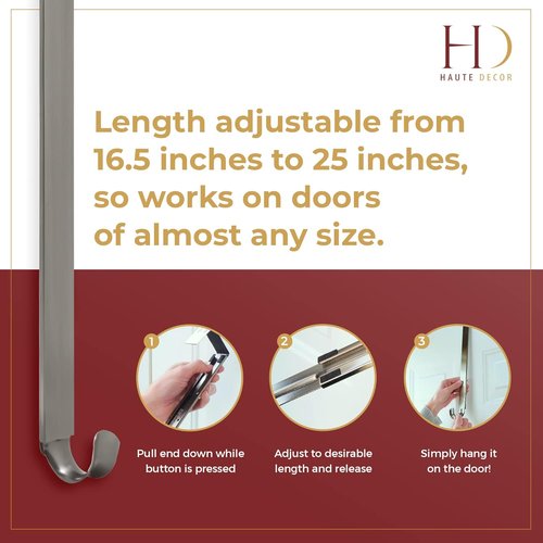 Haute Decor Adjustable Wreath Hanger - 20 Lb Capacity for Versatile Home Decor