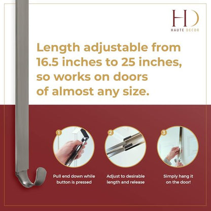 Haute Decor Adjustable Wreath Hanger - 20 Lb Capacity for Versatile Home Decor